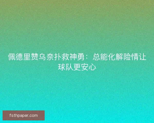 佩德里赞乌奈扑救神勇：总能化解险情让球队更安心